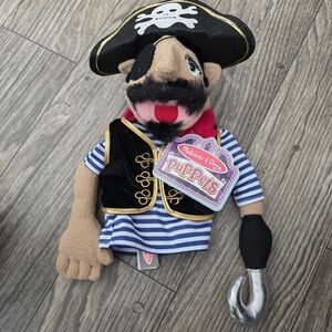 Pirate Hand Puppet MELISSA & DOUG with Striped Shirt. NEW